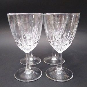 CRISTAL D'ARQUES-DURAND 5" Wine Glasses DIAMONT (Diamond) pattern Set of 4